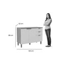 Ver imagem 3 de Balcão de Cozinha Modulado C/ Tampo Selena C/ 3 Porta e 2 Gavetas 120cm Jequitiba/off White Fosco