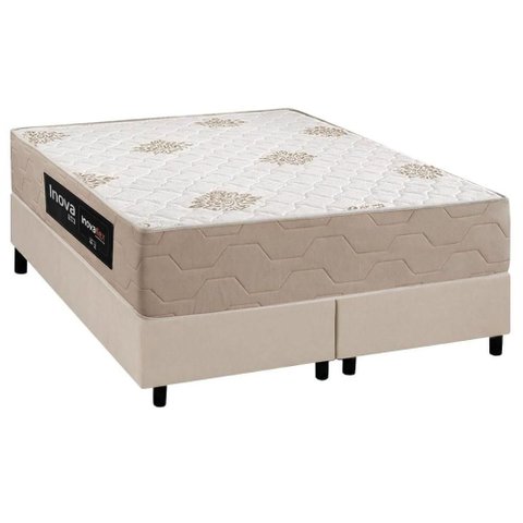 Cama Box Queen + Colchão Molas Inovaflex D33 Inova Plus