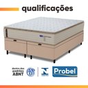 Ver imagem 7 de Cama Box Baú Queen Probel Molas Ensacadas Pillow Top 158x198x71cm Guarda Costas Genova Branco/Bege