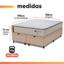 Ver imagem 4 de Cama Box Baú Queen Probel Molas Ensacadas Pillow Top 158x198x71cm Guarda Costas Genova Branco/Bege