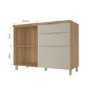 Ver imagem 5 de Balcão 1 Porta 3 Gavetas Nesher Marquesa 120cm 100 MDF Nature/Greige
