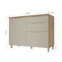 Ver imagem 6 de Balcão 1 Porta 3 Gavetas Nesher Marquesa 120cm 100 MDF Nature/Greige