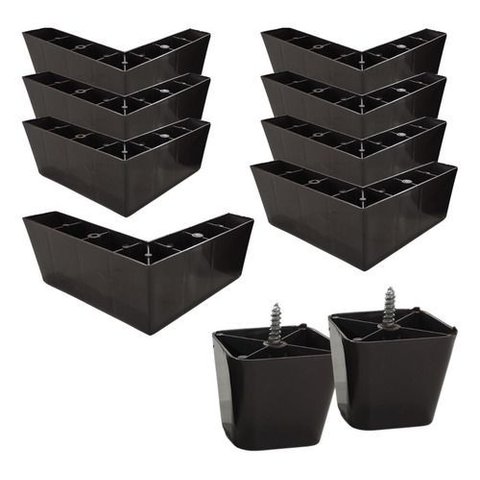Kit 8 Pé Cantoneira Lc Pvc 6cm para Sofá (resistente a Água) Marrom-escuro