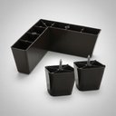 Ver mais imagens de Kit 8 Pé Cantoneira Lc Pvc 6cm para Sofá (resistente a Água) Marrom-escuro