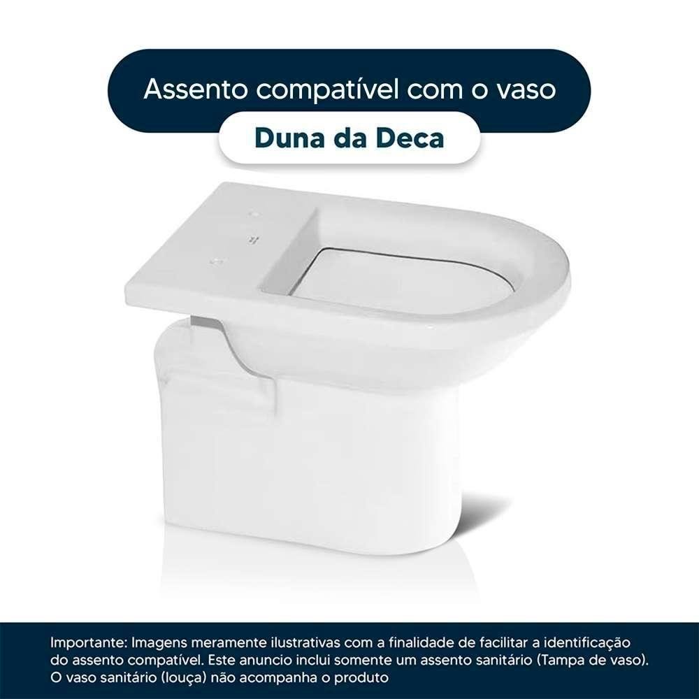 Tampa de Vaso Laqueado com Fechamento Lento Duna Preto Fosco para Louça Deca com Ferragem Preta - 5