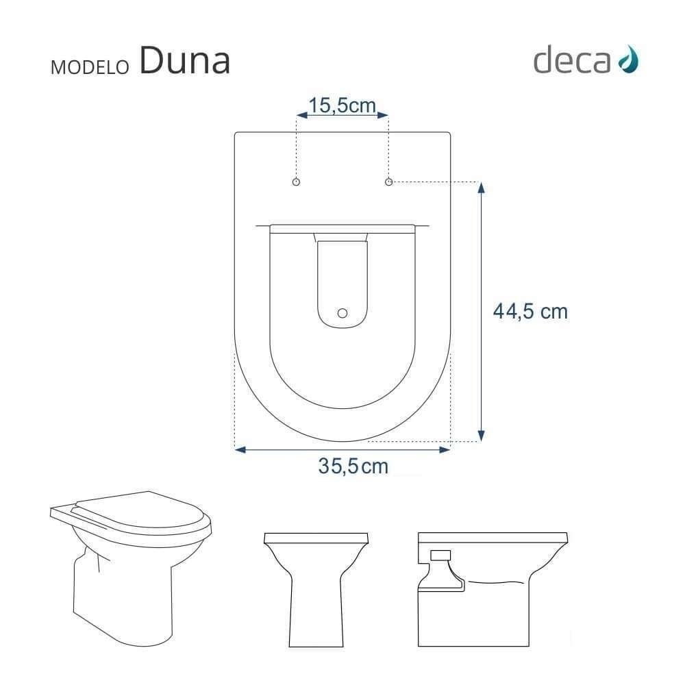 Tampa de Vaso Laqueado com Fechamento Lento Duna Preto Fosco para Louça Deca com Ferragem Preta - 4