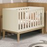 Berço Mini Cama Classic Areia Fosco com Pés Madeira Natural - Reller Móveis - 3