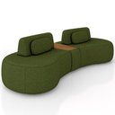 Ver imagem 2 de Sofá 4 Lugares 285cm Orgânico com Mesa Mellanie Linho Verde Z32 - Mpozenato