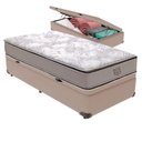 Ver imagem 1 de Cama Box com Baú Solteiro Four Season Bravus Molas Ensacadas Bege Vtech