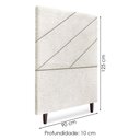 Ver imagem 3 de Cabeceira Solteiro 90 Cm com Frame Cristal Boucle Cinza Claro Artte