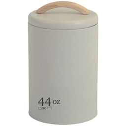 Pote para Mantimento Lata de Metal com Tampa de Bambu  1,3L - 1