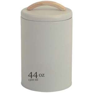 Pote para Mantimento Lata de Metal com Tampa de Bambu  1,3L