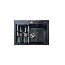 Cuba Pia Aço Inox Gourmet Cozinha 60x45cm com Acessórios Cor Preta - 1