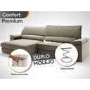 Ver imagem 6 de Sofá de Duplo Molejo com Carregador Usb, Retrátil e Reclinável Valencia 2,90m Veludocristal Fendi