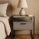 Ver imagem 2 de Mesa de Cabeceira 1 Gaveta Estilo Industrial Detroit