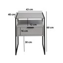 Ver imagem 4 de Mesa de Cabeceira 1 Gaveta Estilo Industrial Detroit Cinza