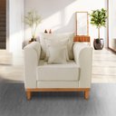 Ver imagem 2 de Poltrona Viena Com Base de Madeira Suede Bege - Madeira Prima Deccor