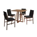 Ver imagem 2 de Conjunto de Jantar Mesa Mônaco 90cm Tampo Imbuia com 4 Cadeiras Pretas Base Cobre