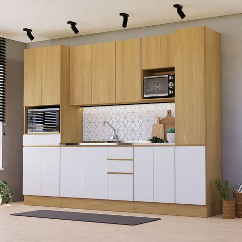 Cozinha Completa 6 Peças com Espaços para Micro-ondas Slim Luciane Móveis