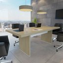 Ver imagem 1 de Mesa Reunião Denver Conferência 2 Metros Robusta Carvalho Branco Diretoria Escritório Premium