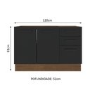 Ver imagem 7 de Balcão de Pia Cozinha 2 Portas e 3 Gavetas Rustic/Preto Agata Madesa