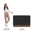 Ver imagem 5 de Balcão de Pia Cozinha 2 Portas e 3 Gavetas Rustic/Preto Agata Madesa