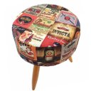 Ver imagem 1 de Puff redondo decorativo pé palito Estampa Cerveja-GatMagazine GAT MAGAZINE