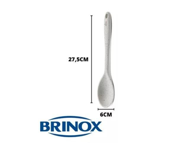 Colher silicone 27,5cm flex vanilla brinox - 2