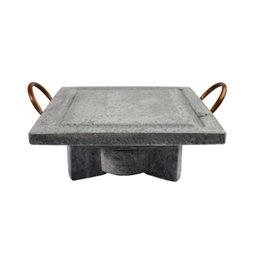 Fogareiro Réchaud G e Chapa Quadrada 25x25cm Pedra Sabão - 1
