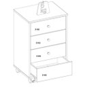 Ver imagem 6 de Mesa de Cabeceira para Quarto ou Escritório 4 Gavetas-prime