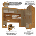 Ver imagem 5 de Guarda Roupa Casal Modulado 9 Portas 5 Gavetas com Cabeceira 100% MDF Imperial Yescasa Cinamomo/Cappuccino