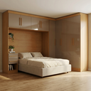 Ver imagem 1 de Guarda Roupa Casal Modulado 9 Portas 5 Gavetas com Cabeceira 100% MDF Imperial Yescasa Cinamomo/Cappuccino