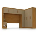 Ver imagem 2 de Guarda Roupa Casal Modulado 9 Portas 5 Gavetas com Cabeceira 100% MDF Imperial Yescasa Cinamomo/Cappuccino