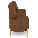 Ver imagem 5 de Sofá 2 Lugares 160cm Pés Aço Dourado Tamar Sintético Marrom Z08 - Mpozenato