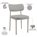 Ver imagem 4 de Kit 04 Cadeiras Decorativa Estofada para Sala de Jantar Melina Base Arena L02 Linho Cinza - Lyam Dec