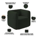 Ver imagem 7 de Kit 02 Poltronas Decorativas para Sala de Estar Fixa Living Peônia K01 Veludo Verde