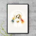 Ver imagem 1 de Quadro Virgem Maria Minimalista 45x34cm:madeira Branca