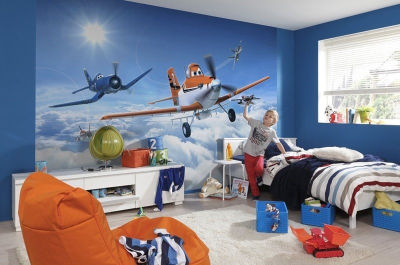Mural de Parede Infantil Aviões nas Nuvens - 1