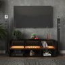 Rack Estilo Escandinavo Sala Industrial Preto com Cobre sem Led Incluso - 1