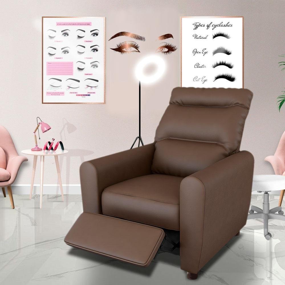 Poltrona para Extensão de Cílios Reclinável Corino Marrom Peach Shop Jm ...