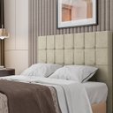 Ver imagem 2 de Cabeceira Casal Queen Lotus em Corino com Sapata Cor Bege Sonhar 10063CR-40 - BEGE