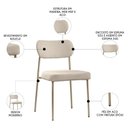 Ver imagem 7 de Cadeira Jantar Estofada Pé Metal Rosê Kit 4 Lavy Boucle Bege S08 - Mpozenato
