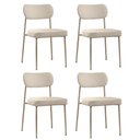 Ver imagem 1 de Cadeira Jantar Estofada Pé Metal Rosê Kit 4 Lavy Boucle Bege S08 - Mpozenato