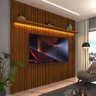 Painel Ripado Impressão 3D Para Sala TV Até 85 Polegadas Com LED Naturale Renda Shop JM - 1
