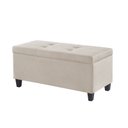 Ver imagem 5 de Kit Recamier Madri 1,20m + 2 Puff Suede Bege - Inova Decor Inova Decorações Kit Madri