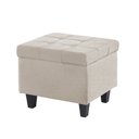 Ver imagem 2 de Kit Recamier Madri 1,20m + 2 Puff Suede Bege - Inova Decor Inova Decorações Kit Madri
