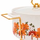 Ver imagem 5 de Rechaud Caçarola de Porcelana Branco e Dourado 30,5cm para Servir À Mesa