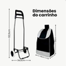 Carrinho de Compras Feira Dobrável Suporta 30kg 2 Rodas - 3
