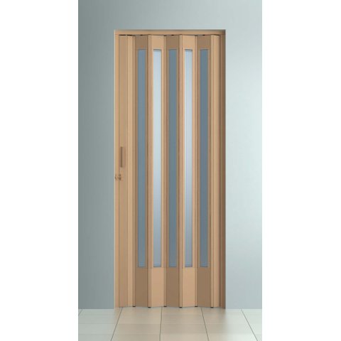 Porta Sanfonada de PVC 210x60cm Translucida Bcf Bege