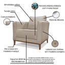 Ver imagem 4 de Kit 2 Poltronas e Sofá Living 2 Lugares 1,90m Vega Linho Cas
